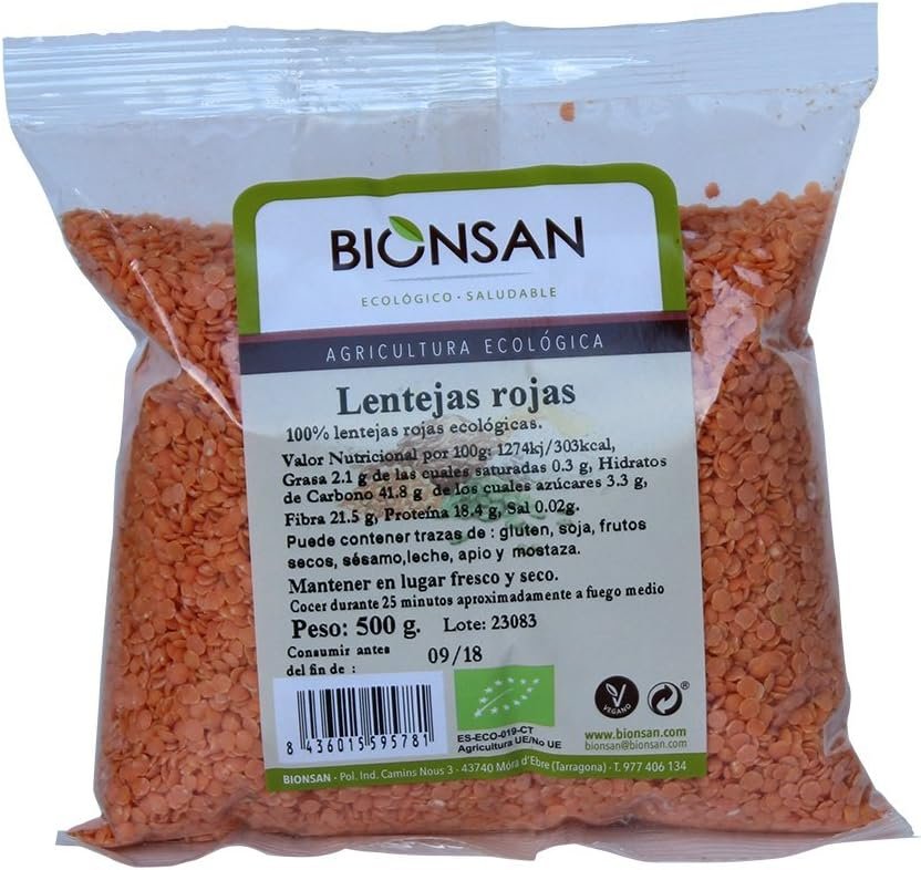 Lentejas Rojas Ecológicas de Bionsan: Nutrición y Sabor en tu Cocina