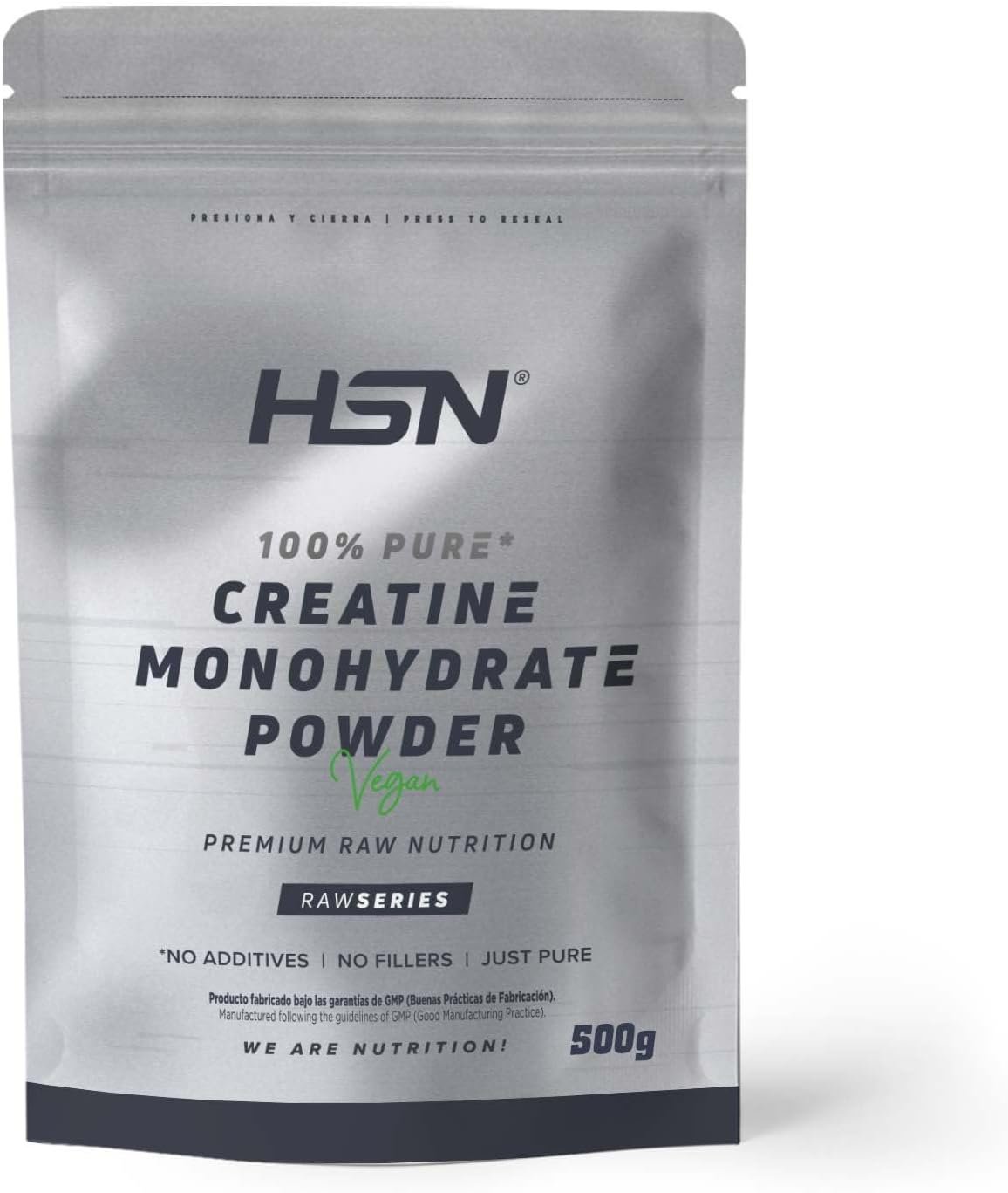 Creatina Monohidrato 100 % micronizada sin sabor (500 g) de HSN