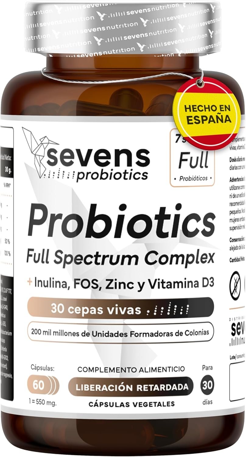 Probióticos y Prebióticos Intestinales Premium – 30 Cepa + Inulina y FOS – 200 mil millones